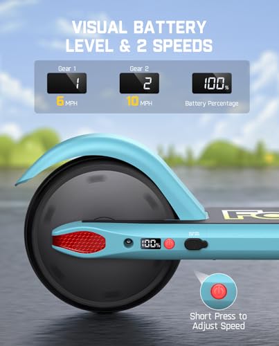 FanttikRide C9 Electric Scooter for Kids 8-12, Adjustable Handlebar Height for Riders 3.9-5.2 ft, 132 lbs, Up to 40 mins Continuous Time, 5 Miles Range, 2 Safe Max Speed 6/10 MPH