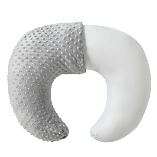 Image of QUENESS Extra Large Nursing Pillow and Positioner, Breastfeeding, Bottle Feeding, Baby Sitting Support, Tummy Time Support for Baby Boys and Girls, Propping Baby Pillow (Gray)