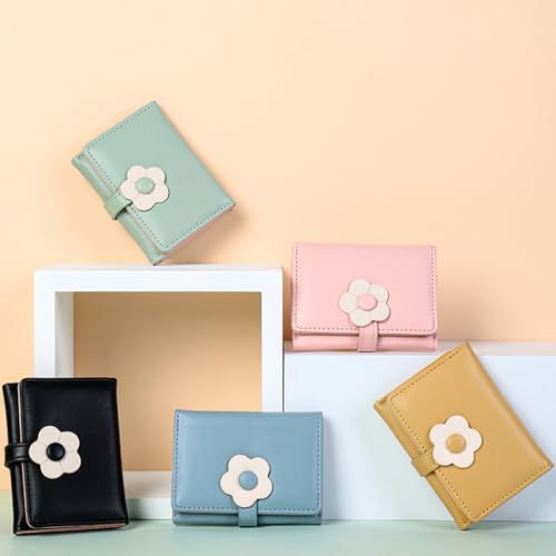 Short Cute Flower Wallet Women's Small Fresh Three-fold Wallet With ID Window Three-fold Design Women's Gift4