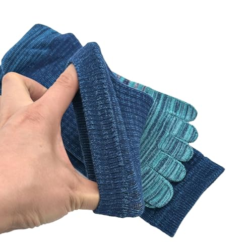 Pursuestar Cotton Toe Socks Five Finger Socks Long Thickened Calf High Athletic Running Rainbow Striped Socks for Men Boys4