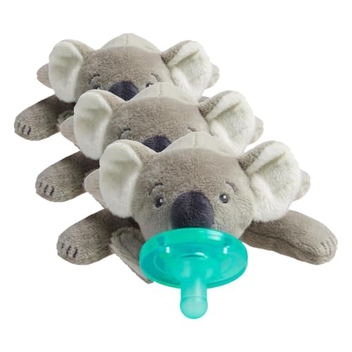 Image of Philips Avent Soothie Snuggle Pacifier Holder with Detachable Pacifier, Koala, 0m+, SCF347 /06 (Pack of 3)