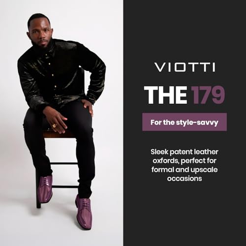 Image of Viotti 179, Casual Dress Oxford Shoes for Men, Satin Striped Lace-Ups, Men's Business Casual Leather & Satin Shoe, for All Formal Occasions