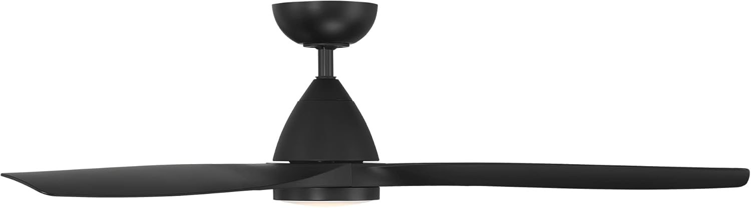 Skylark Smart Indoor and Outdoor 3-Blade Ceiling Fan 54in Matte Black with Adjustable CCT 2700K-3000K-4000K-5000K LED Light Kit and Remote Control works with Alexa and iOS or Android App