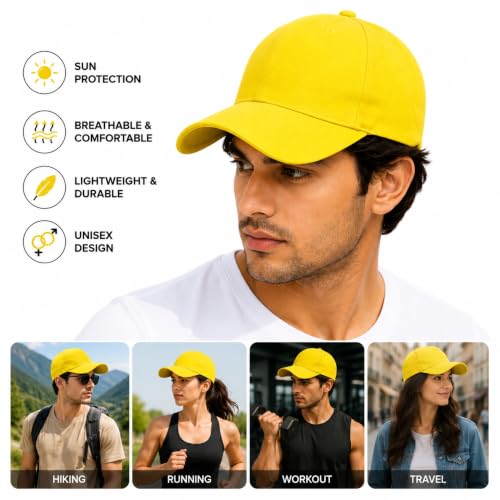 Image of Branded Cap for Men Women Unisex Boy's Girl's Topi Adjustable Strap Free Size Cotton Summer Sports Cricket Gym Dance Free Size