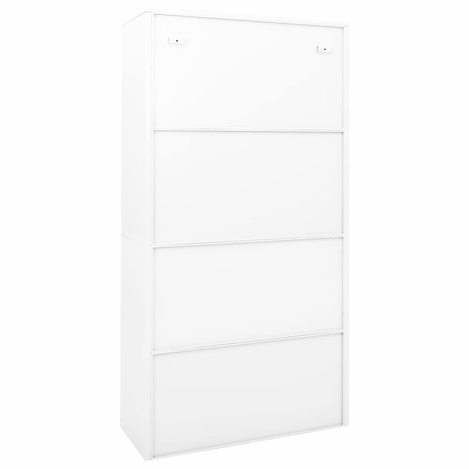 MOONAIRY Armario de Oficina Puerta corredera, Armario Metalico, Mueble Archivador, Armarios para Trasteros, Archivador Metalico, Acero Blanco 90x40x180 cm