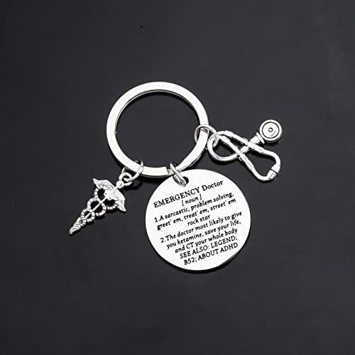 Image of CENWA Emergency Medicine Doctor Definition Keychain ER Doctor Gift Medical Student Gift (Emergency Doctor K)