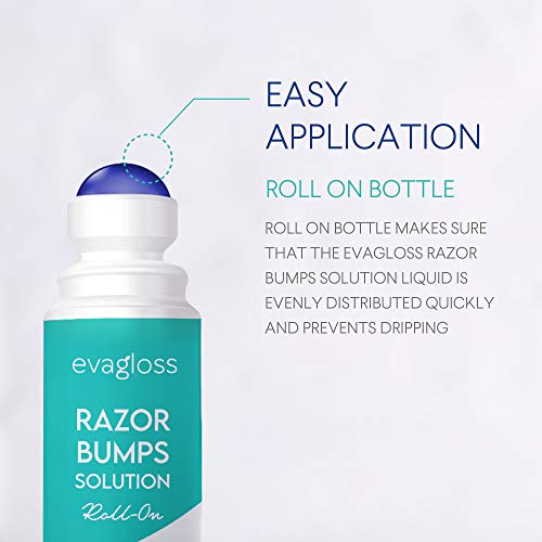 Evagloss Razor Bumps Solution- After Shave Repair Serum for Ingrown and Burns, Dark Spot Corrector Skin Lightening, Roll-On for Men and Women -100g