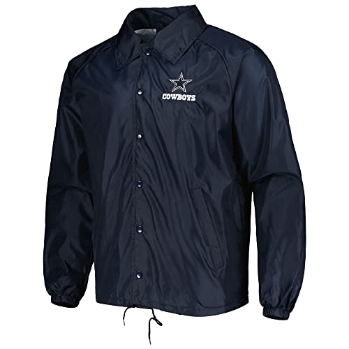 dunbrooke Men's Royal Buffalo Bills Coaches Classic Raglan Full-Snap Windbreaker Jacket, Navy - Image 2