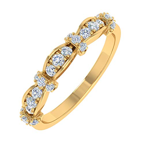1/5 Carat Prong Set Diamond Wedding Band Ring in 10K Gold