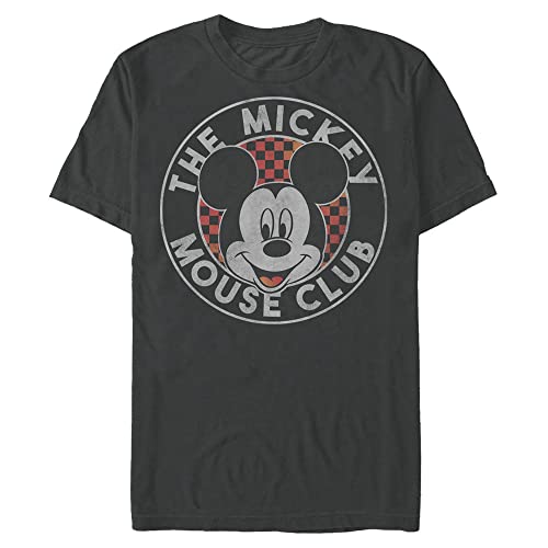 T-shirt Mickey manches courtes XXL gris anthracite motif damier Disney