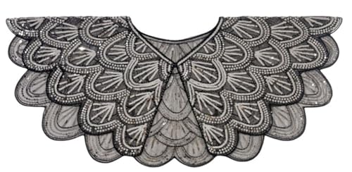 Women's 1920s Shawl Lace Evening Cape Flapper Cover Up Bridal Shawl Sequin Beaded Shawls and Wraps for Evening Dresses2