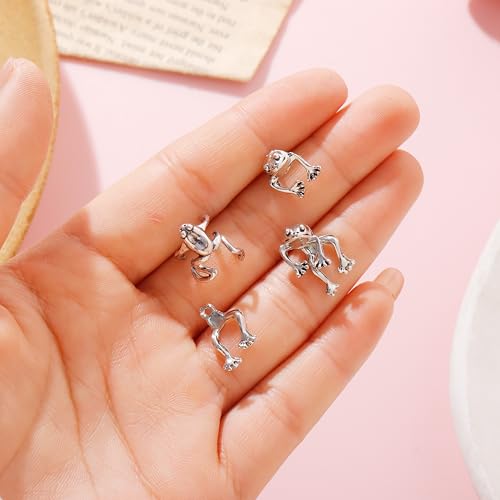 Frog Earrings for Women Christmas Stocking Stuffers Vintage Frogs Shaped Stud Earrings Funny Cute 3D Animal Earrings Jewelry Gifts 6