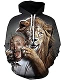 Sanatty - Sudadera con capucha unisex con estampado 3D, con bolsillos grandes - Multicolor - XXL-3XL