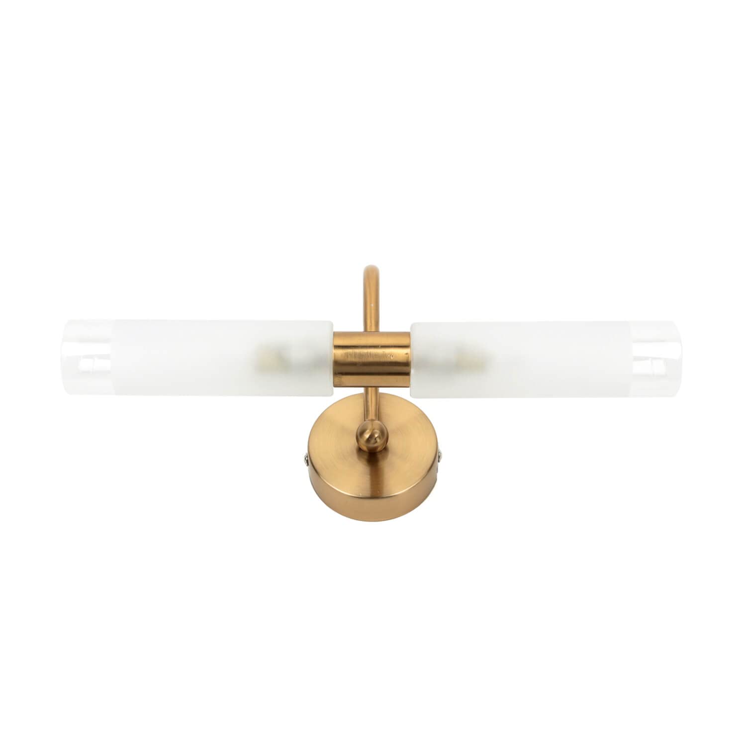 Licht-Erlebnisse Lámpara de pared de metal y cristal en latón, 2 x G9, ancho: 32 cm, lámpara de pared, lámpara de pared para baño, IP20