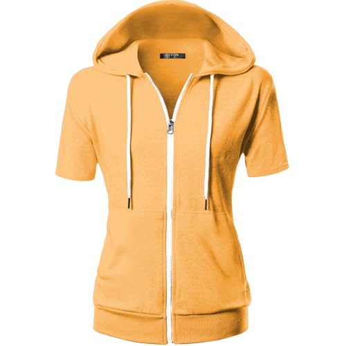 Image of GIVON Basic Lightweight Zip-Up Hoodie Long Sleeve Thin Jacket for Women with Plus Size