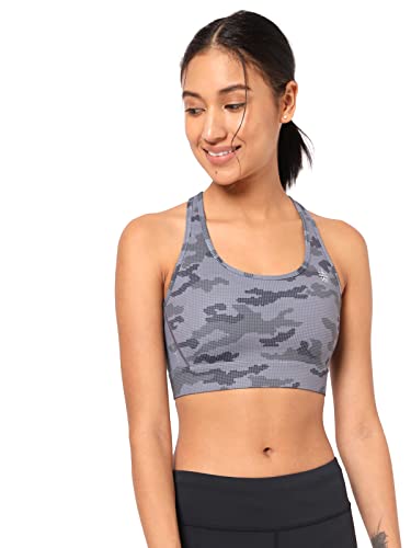 Image of Medium Support Sports Bra for Women | Crossback Design | Removable Padding Grey