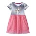 FILOWA Vestidos Bebé Niña Azul Rayas Caballo Lentejuelas Tul Algodón Rojo Verano Manga Corta Baratos Fiesta Casual Animal Estampados Princesa Modernos Elasticos Ropa 2 3 años