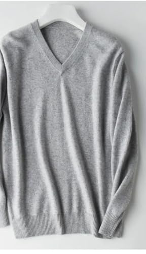 Men’s V-Neck Sweater Cotton Blend Knit Pullover Autumn Winter Warm Business Casual Jumper2