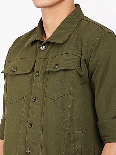 Image of Men Regular Fit Washed Full Sleeve Denim Jacket