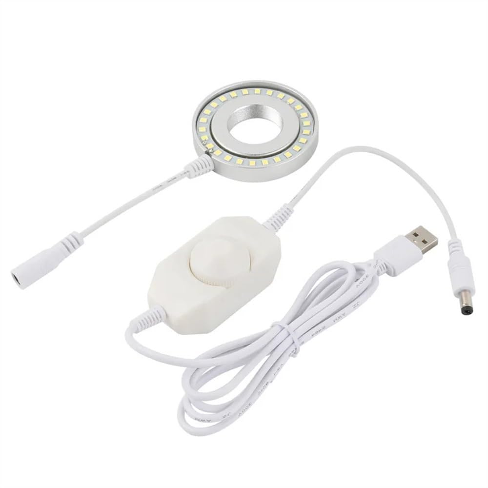 Microscope 26 LED Adjustable Ring Light Illuminator Lamp for Microscope Fit 130X C Mount Lens Installation Interface