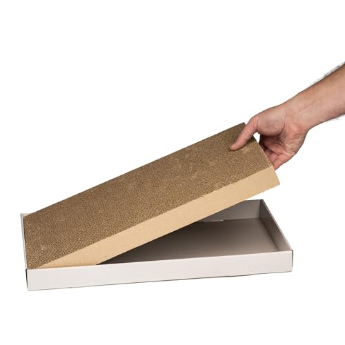 Image of Amazon Basics Corrugate Cat Scratchers, 4 Pack, White