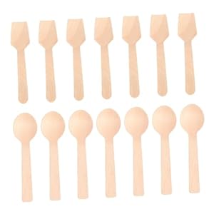 VALICLUD 200 Stück Einweg Holzlöffel Holzschaufeln