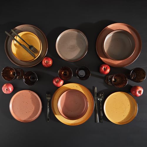 Tognana Bruges, Servizio piatti 18 pezzi per 6 persone, Stoneware, Marrone - immagine 6