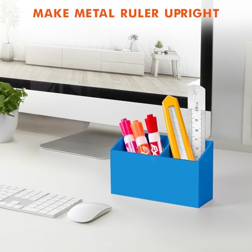 Image of BEYGORM Magnetic Dry Erase Marker Holder for Whiteboard & Refrigerator | Non-slip Acrylic Pen Holder for Classroom, Fridge Magnet, Locker Organizer Accessories, Teacher & School Supplies(Blue)