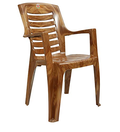 Image of Cello Ultramatt Plastic Full Back Armchair, Set of 6(Sandalwood Brown)