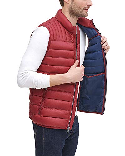 Tommy Hilfiger Men's Ultra Loft Quilted Puffer Vest, red, X-Large