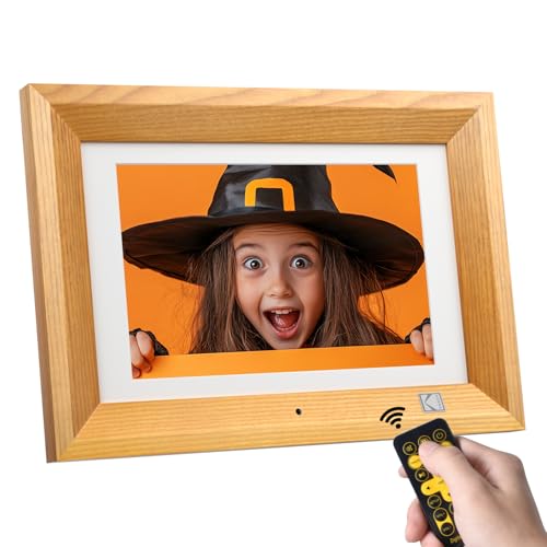 KODAK Cadre Photo Numérique 10 Pouces avec Télécommande, Bois Cadre Numérique Photo avec 8Go de...