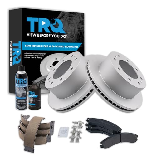 Image of TRQ Rear Brake Pad & Rotor Kit Compatible with 2011-2019 Chevrolet Suburban 3500 HD 2011-2019 GMC