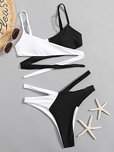 Lilosy-Sexy-Wrap-Cutout-Color-Block-Bikini-High-Cut-Brazilian-Swimsuit-Set-2-Piece