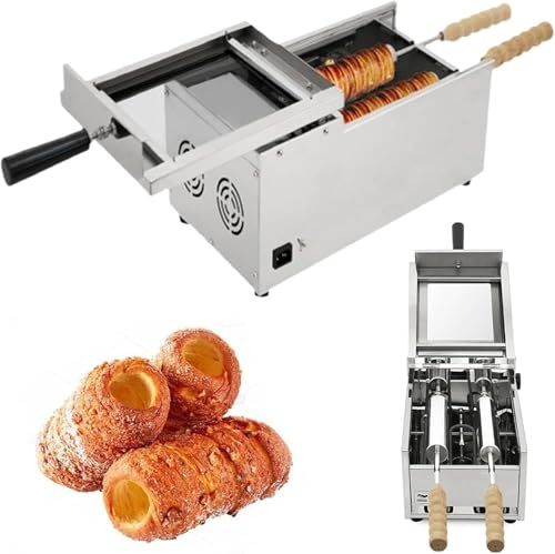 Commercial Electric Chimney Cake Maker - Dual Roller Oven for Authentic Hungarian Cake Pops, Ideal for Restaurants and Catering Services