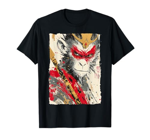 Sun Wukong Monkey King Fierce Modern Japanese Art Gift T-Shirt