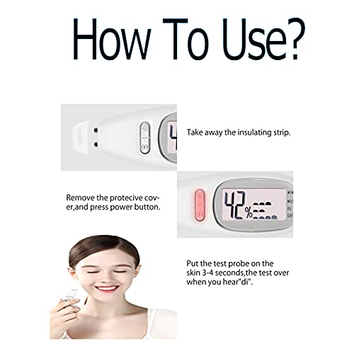 Elitzia Mini Analisador Digital Portátil de Umidade de Pele com Tela LCD Dispositivo de Cuidados com