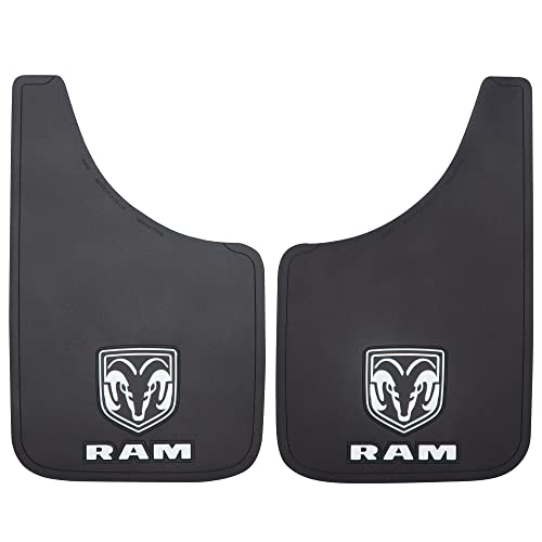 Plasticolor 000490R01 RAM White Logo Easy Fit 9x15 Mud Guard - Left and Right Set