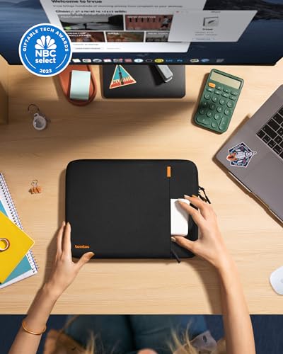 Image of tomtoc 360 Protective Laptop Sleeve for 11.6-inch Lenovo /Dell /Acer /ASUS /HP /Samsung Convertible Chromebook Laptop, Water-Resistant Shockproof Laptop Case Bag with Accessory Pouch, Black