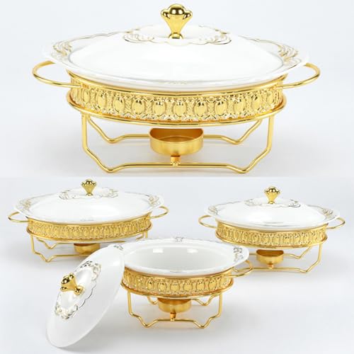 Récipient chauffant buffet or en céramique de prestige - 3