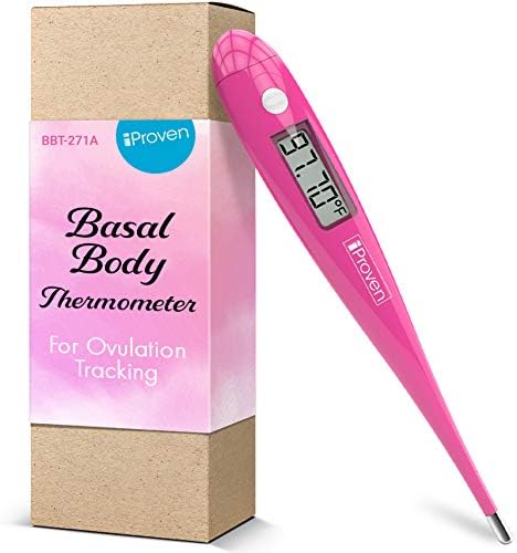 Fertility Basal Thermometer for Ovulation - iProven BBT-271B - 1/100th Accuracy - Trying to Conceive The Natural Way - Monitor Your Waking Temperature - Ovulation Tracking and Prediction