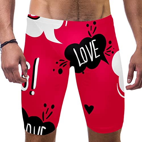 Pantalones cortos de natación para hombre con estampado Lip Love XXL
