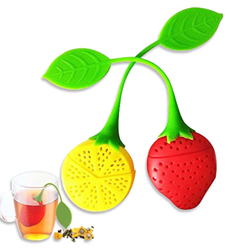 Silicone Tea Strainer Cute Strawberry Lemon Tea Infuser Loose Leaf Tea Strainer Herbal Spice Infuser Filter Tools Loose Tea Flower Tea Steeper #TOP11