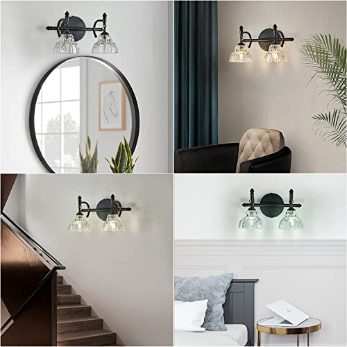 Offdarks Bathroom Vanity Light Bathroom Lighting Fixtures Over Mirror 2 Lights Matte Black Wall Sconces Wall Lights For Bedroom Dining Room Kitchen Living Room Hallway #TOP4