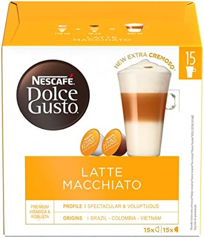Nescafe Dolce Gusto Latte Macchiato Coffee Pods (Pack of 3, Total 90 Capsules)
