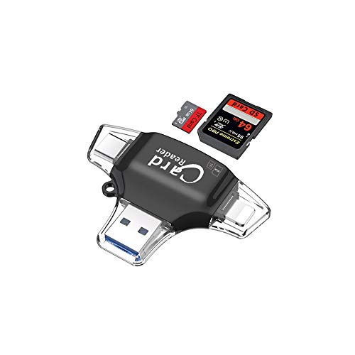 Docooler Leitor de Cartão SD 4 em 1 Adaptador de Leitor de Cartão SD/TF para iPhone/Android/PC