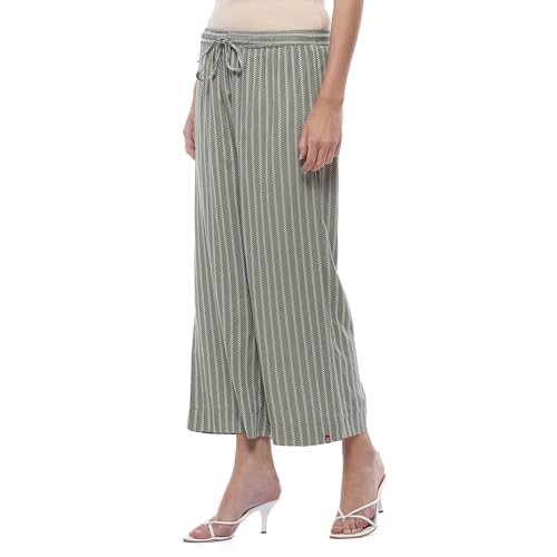 Image of BIBA Women Mid Rise Cotton Straight Palazzo