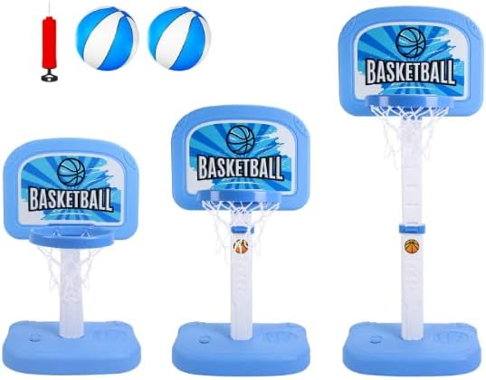 2 in 1 Poolside Basketball Game Set, Pool Basketball Goal, Indoor Outdoor Water Basketball Court