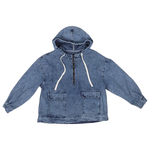 Veste en jean femme demi-zip pratique et ample pour un confort total