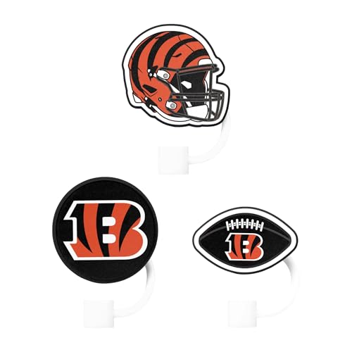 FOCO Cincinnati Bengals NFL 3 Pack Primary Logo Straw Toppers