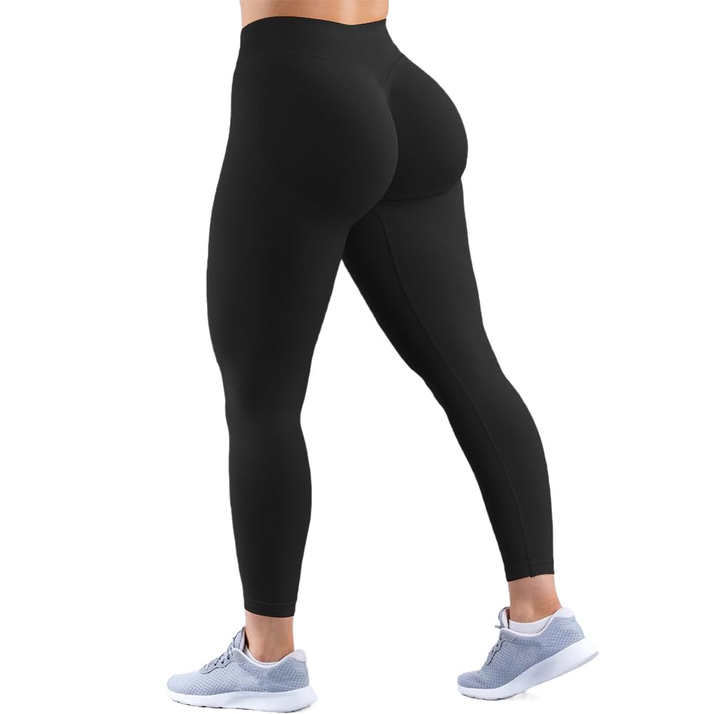 JN JANPRINT Women's Seamless Workout Impact Leggings Hidden Scrunch Butt Lifting Medium Waist Tummy Control Gym Yoga Pants